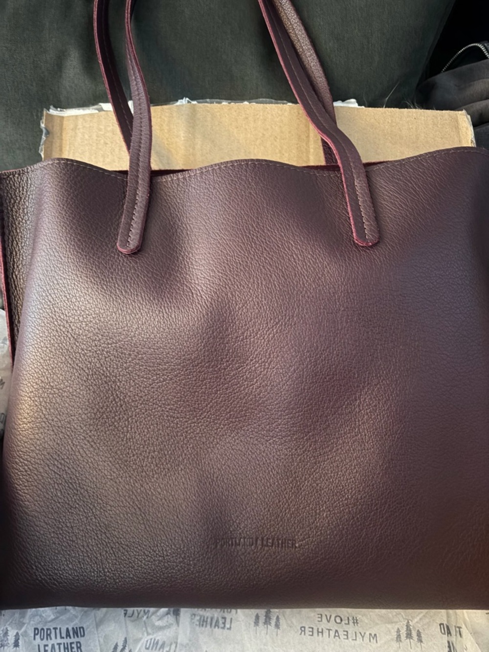 Portland Leather large August tote in Plum